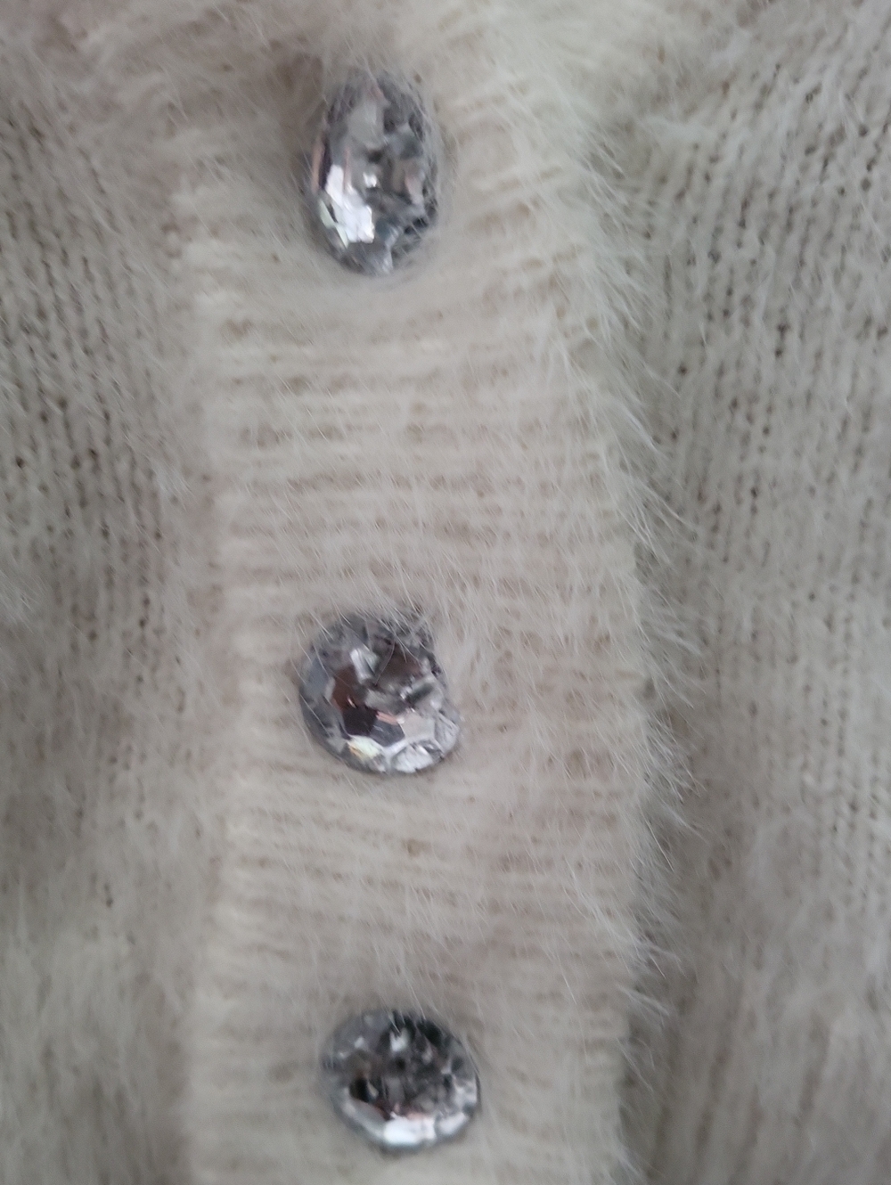 Sincerly Jules Cream Fuzzy V-Neck Cropped Cardigan Sweater Set - Picture 3 of 4